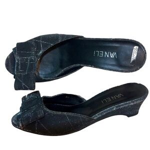 Vaneli Brandee kitten heel shimmery slides